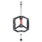 Bicycle Pedal Wear Resistance Anti Slip Aluminum Alloy Frame Safe High Lubrication Bike Accessories For Mountain Aluminum Alloy Bicycle Pedals Mountain Bike Pedal With Removable Anti-Skid Nails Stevvex