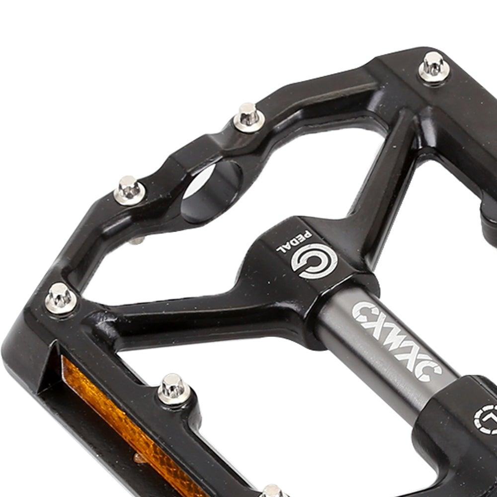 Bicycle Pedal Wear Resistance Anti Slip Aluminum Alloy Frame Safe High Lubrication Bike Accessories For Mountain Aluminum Alloy Bicycle Pedals Mountain Bike Pedal With Removable Anti-Skid Nails Stevvex
