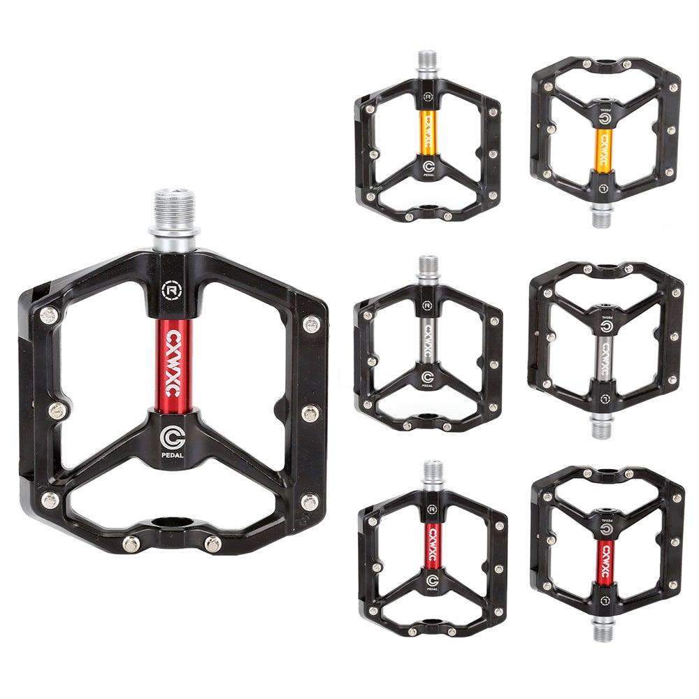 Bicycle Pedal Wear Resistance Anti Slip Aluminum Alloy Frame Safe High Lubrication Bike Accessories For Mountain Aluminum Alloy Bicycle Pedals Mountain Bike Pedal With Removable Anti-Skid Nails Stevvex