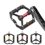 Bicycle Pedal Wear Resistance Anti Slip Aluminum Alloy Frame Safe High Lubrication Bike Accessories For Mountain Aluminum Alloy Bicycle Pedals Mountain Bike Pedal With Removable Anti-Skid Nails Stevvex