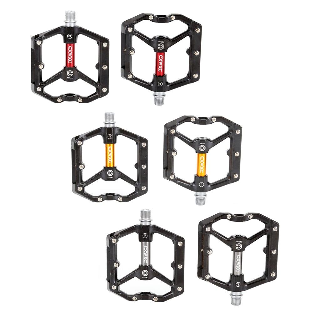 Bicycle Pedal Wear Resistance Anti Slip Aluminum Alloy Frame Safe High Lubrication Bike Accessories For Mountain Aluminum Alloy Bicycle Pedals Mountain Bike Pedal With Removable Anti-Skid Nails Stevvex