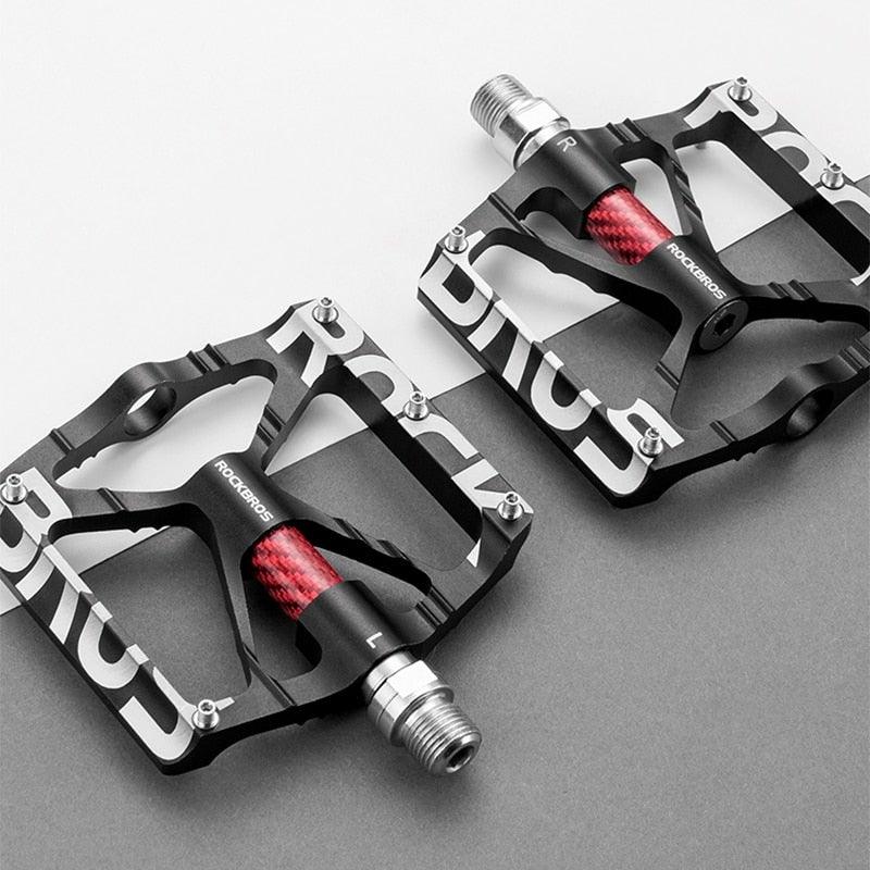 Bicycle Pedals Aluminum Alloy Ultralight Non-Slip Rainproof Reflective Bearing Road Bike Pedal Cycling Accessories Mountain Bike Pedals Ultra Strong Aluminum Alloy Flat Pedals Cycling Sealed Bearings Light Weight And Large Platform Stevvex