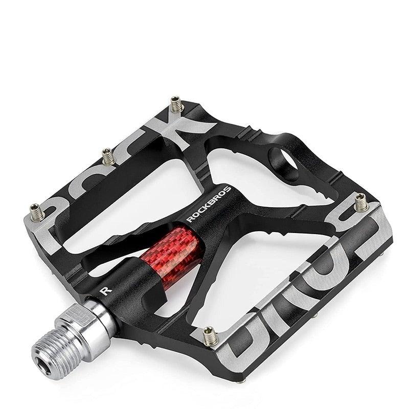 Bicycle Pedals Aluminum Alloy Ultralight Non-Slip Rainproof Reflective Bearing Road Bike Pedal Cycling Accessories Mountain Bike Pedals Ultra Strong Aluminum Alloy Flat Pedals Cycling Sealed Bearings Light Weight And Large Platform Stevvex