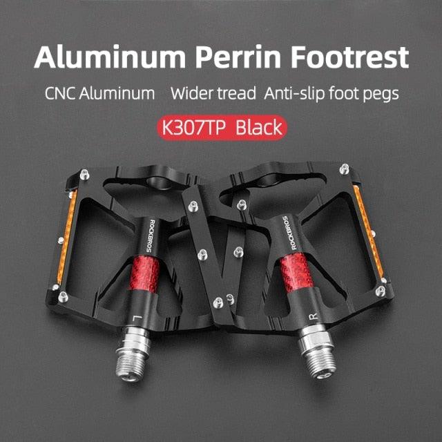 Bicycle Pedals Aluminum Alloy Ultralight Non-Slip Rainproof Reflective Bearing Road Bike Pedal Cycling Accessories Mountain Bike Pedals Ultra Strong Aluminum Alloy Flat Pedals Cycling Sealed Bearings Light Weight And Large Platform Stevvex