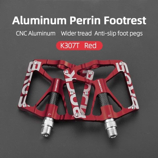 Bicycle Pedals Aluminum Alloy Ultralight Non-Slip Rainproof Reflective Bearing Road Bike Pedal Cycling Accessories Mountain Bike Pedals Ultra Strong Aluminum Alloy Flat Pedals Cycling Sealed Bearings Light Weight And Large Platform Stevvex