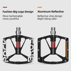 Bicycle Pedals Aluminum Alloy Ultralight Non-Slip Rainproof Reflective Bearing Road Bike Pedal Cycling Accessories Mountain Bike Pedals Ultra Strong Aluminum Alloy Flat Pedals Cycling Sealed Bearings Light Weight And Large Platform Stevvex