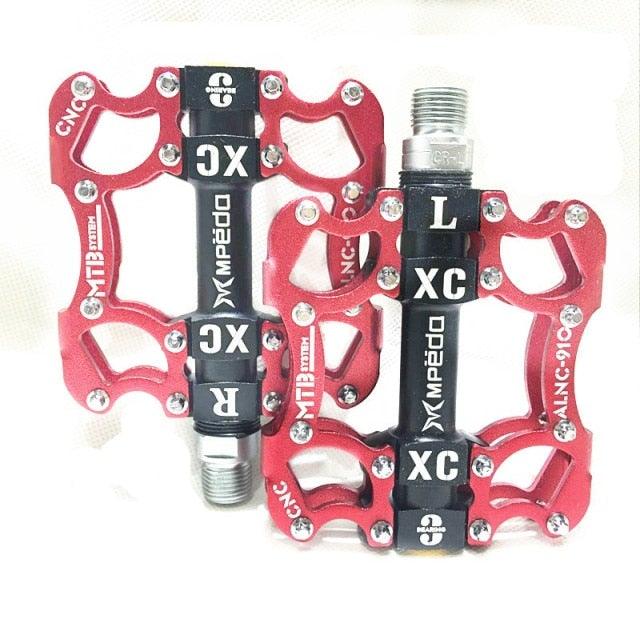 Bicycle Pedals Sealed 2 Bearing Cleats Pegs Road Mountain Bike Pedal Aluminum Alloy Anti-slip Cycling Parts Mountain Bike Pedals Bicycle Flat Pedals Aluminum Sealed Bearing Lightweight Platform For Road Mountain Stevvex
