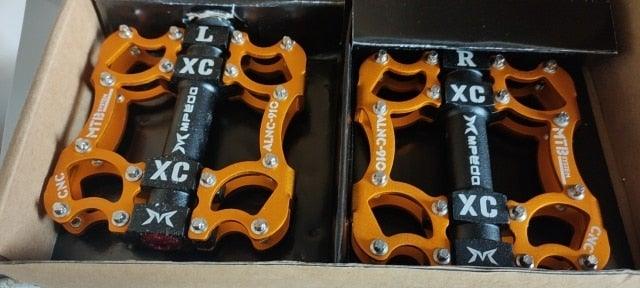 Bicycle Pedals Sealed 2 Bearing Cleats Pegs Road Mountain Bike Pedal Aluminum Alloy Anti-slip Cycling Parts Mountain Bike Pedals Bicycle Flat Pedals Aluminum Sealed Bearing Lightweight Platform For Road Mountain Stevvex