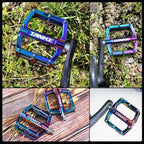 Bicycle pedals Ultralight Aluminum Alloy Colorful Hollow Anti-Skid Bearing Mountain Bike Foot pedal Pedals Aluminum Road Bike Pedals Sealed Bearing Bicycle Lightweight Platform Flat Pedals For Road Bikes Stevvex