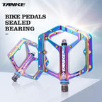 Bicycle pedals Ultralight Aluminum Alloy Colorful Hollow Anti-Skid Bearing Mountain Bike Foot pedal Pedals Aluminum Road Bike Pedals Sealed Bearing Bicycle Lightweight Platform Flat Pedals For Road Bikes Stevvex