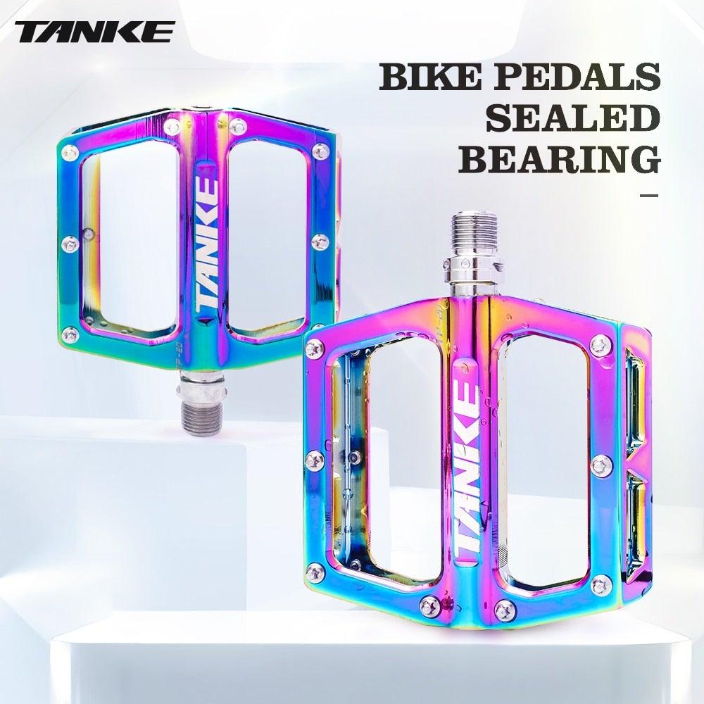 Bicycle pedals Ultralight Aluminum Alloy Colorful Hollow Anti-Skid Bearing Mountain Bike Foot pedal Pedals Aluminum Road Bike Pedals Sealed Bearing Bicycle Lightweight Platform Flat Pedals For Road Bikes Stevvex