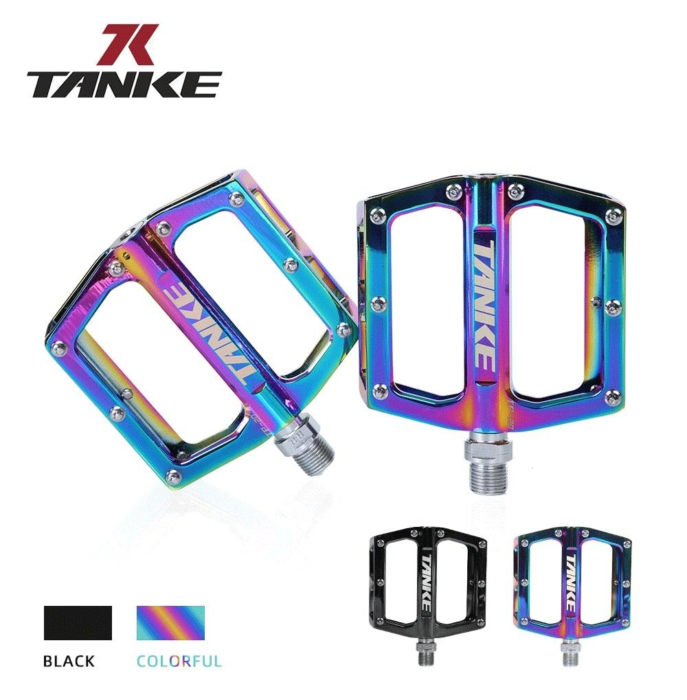 Bicycle pedals Ultralight Aluminum Alloy Colorful Hollow Anti-Skid Bearing Mountain Bike Foot pedal Pedals Aluminum Road Bike Pedals Sealed Bearing Bicycle Lightweight Platform Flat Pedals For Road Bikes Stevvex