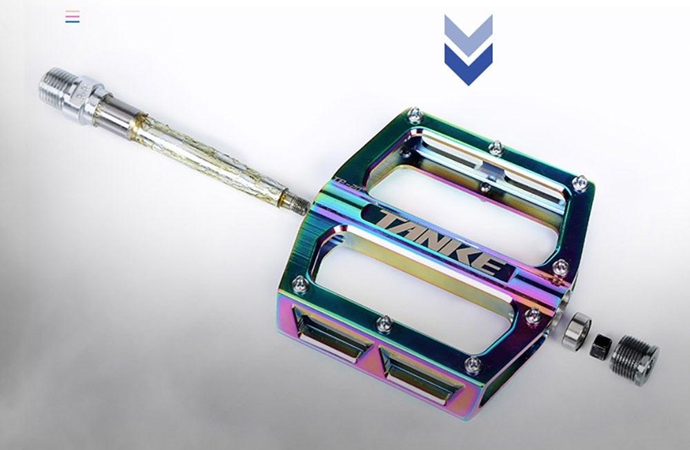 Bicycle pedals Ultralight Aluminum Alloy Colorful Hollow Anti-Skid Bearing Mountain Bike Foot pedal Pedals Aluminum Road Bike Pedals Sealed Bearing Bicycle Lightweight Platform Flat Pedals For Road Bikes Stevvex
