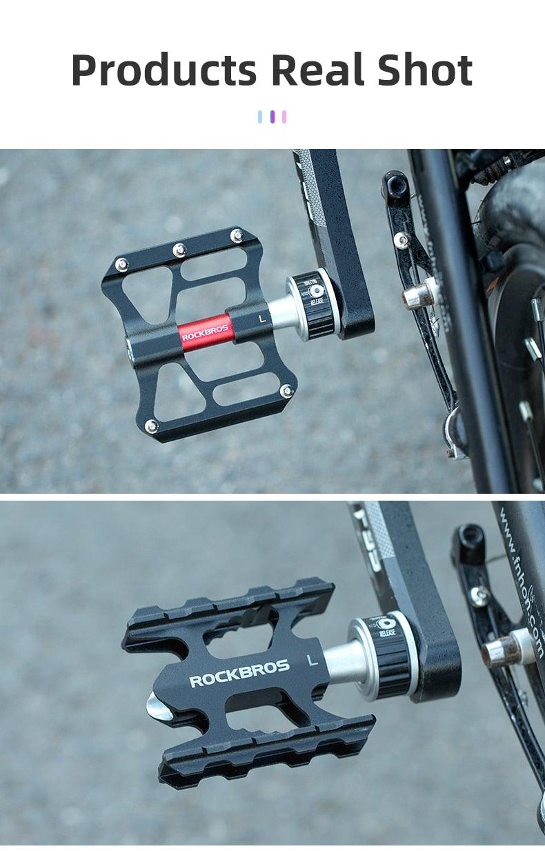 Bicycle Peddals Quick Release Rainproof Seal Bearing 8.2cm Widened Non-slip Chrome Molybdenum Bike   Mountain Bike Pedals Pedals Aluminum Bicycle Flat Platform Pedals Lightweight Non-Slip Sealed Bearing For Road Mountain Stevvex