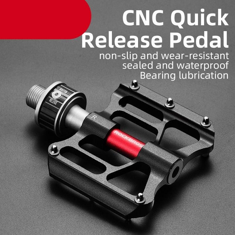Bicycle Peddals Quick Release Rainproof Seal Bearing 8.2cm Widened Non-slip Chrome Molybdenum Bike   Mountain Bike Pedals Pedals Aluminum Bicycle Flat Platform Pedals Lightweight Non-Slip Sealed Bearing For Road Mountain Stevvex