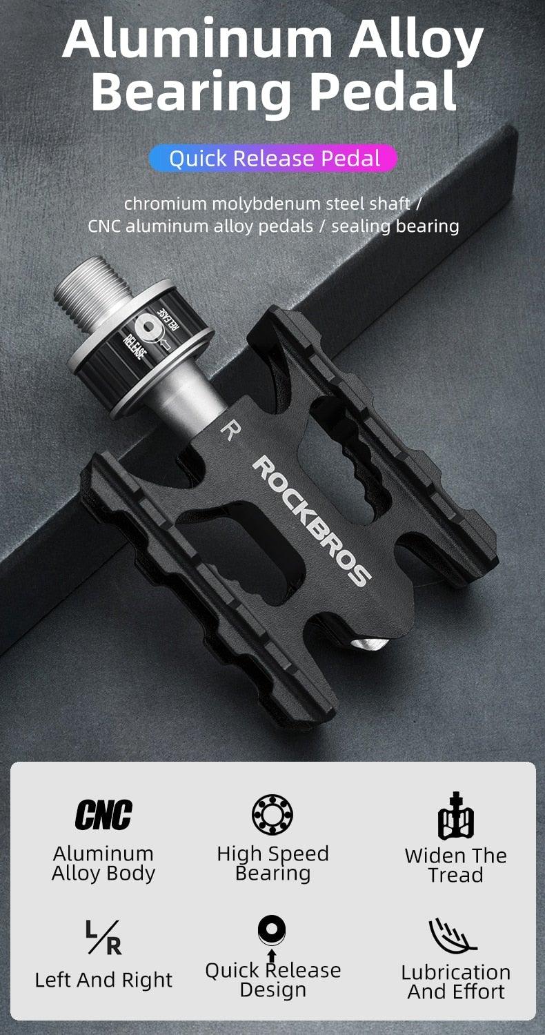 Bicycle Peddals Quick Release Rainproof Seal Bearing 8.2cm Widened Non-slip Chrome Molybdenum Bike   Mountain Bike Pedals Pedals Aluminum Bicycle Flat Platform Pedals Lightweight Non-Slip Sealed Bearing For Road Mountain Stevvex