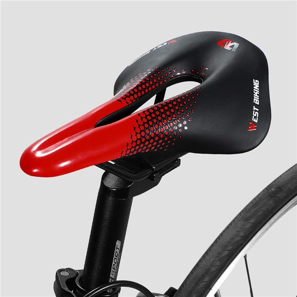 Bicycle Soft Thick Saddle Mountain Road Bike Wide Seat Cushion Road Bike Carbon Saddle Comfort Bike Saddle Ergonomic Waterproof Bicycle Seat For Road Bike Mountain Bike Seats Stevvex