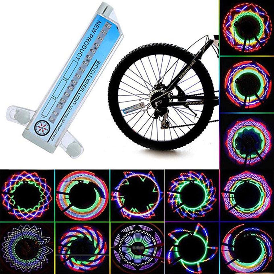 Bicycle Spoke Light Motorcycle Bike Tire Wheel Lights Flash Spoke Light Lamp Outdoor Cycling LED Bicycle Spoke Tire Light With 32 LED Changes Patterns Bicycle Rim Lights Stevvex