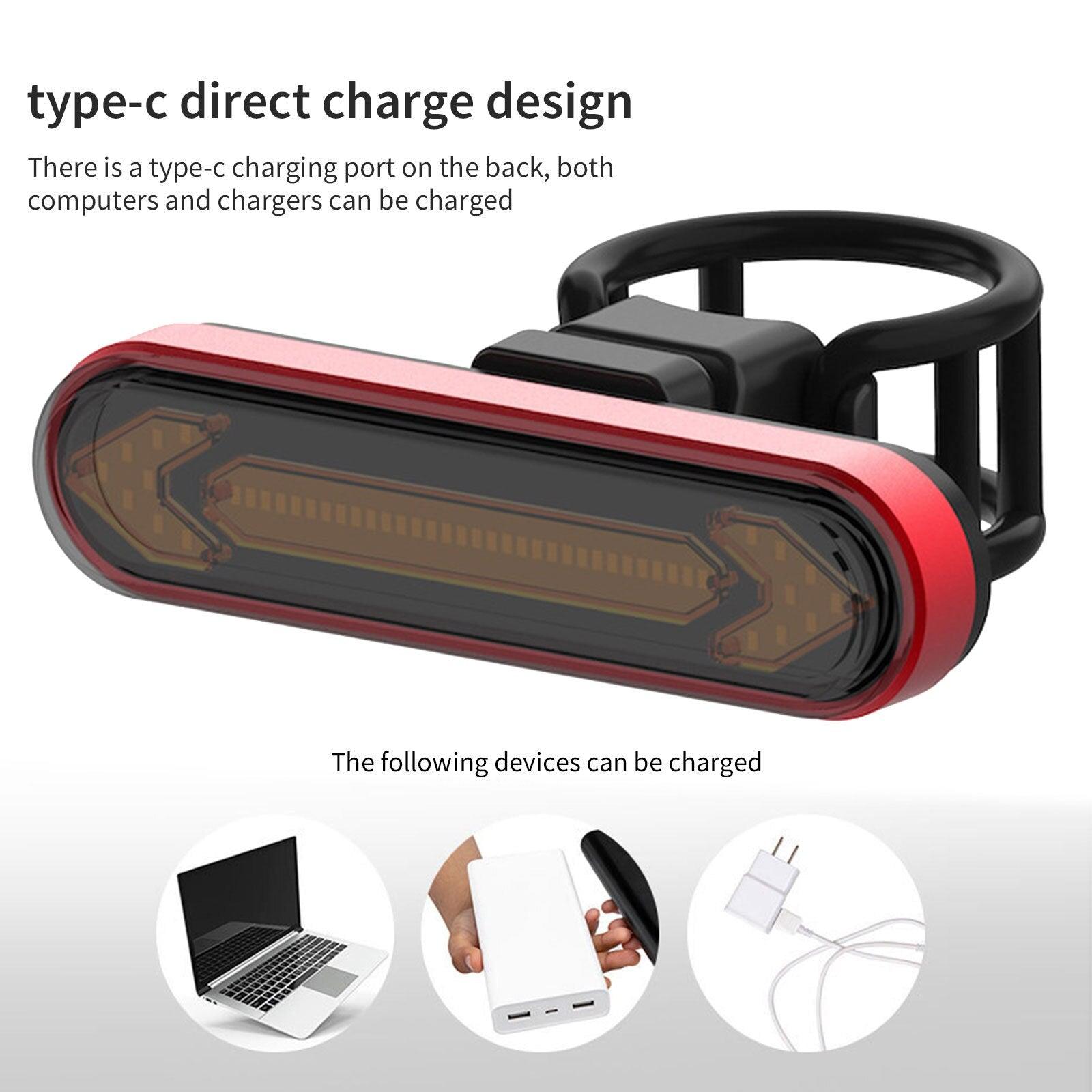 tBicycle Turn Signal Taillight USB Rechargeable Bicycle Tail Rear Light Turn Signal Braking Warning Wireless LED Ultra Bright LED Safety Warning Bike Brake Rear Lights Wireless Remote Control Modes Waterproof Suitable For Mountain Bike Road Bicycle Stevvex