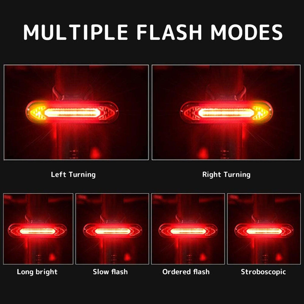 tBicycle Turn Signal Taillight USB Rechargeable Bicycle Tail Rear Light Turn Signal Braking Warning Wireless LED Ultra Bright LED Safety Warning Bike Brake Rear Lights Wireless Remote Control Modes Waterproof Suitable For Mountain Bike Road Bicycle Stevvex