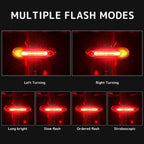 tBicycle Turn Signal Taillight USB Rechargeable Bicycle Tail Rear Light Turn Signal Braking Warning Wireless LED Ultra Bright LED Safety Warning Bike Brake Rear Lights Wireless Remote Control Modes Waterproof Suitable For Mountain Bike Road Bicycle Stevvex