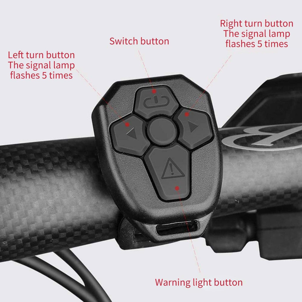 tBicycle Turn Signal Taillight USB Rechargeable Bicycle Tail Rear Light Turn Signal Braking Warning Wireless LED Ultra Bright LED Safety Warning Bike Brake Rear Lights Wireless Remote Control Modes Waterproof Suitable For Mountain Bike Road Bicycle Stevvex