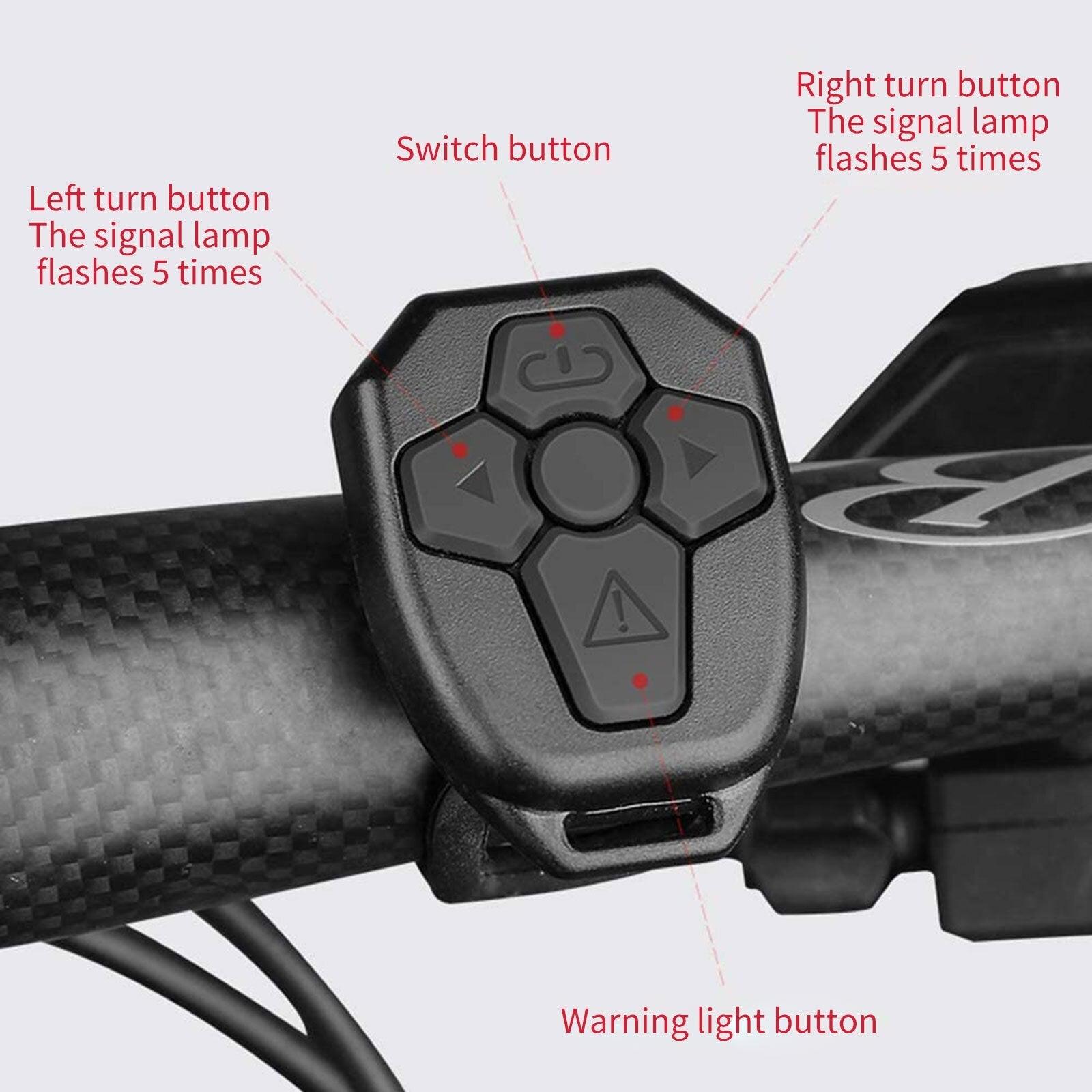 tBicycle Turn Signal Taillight USB Rechargeable Bicycle Tail Rear Light Turn Signal Braking Warning Wireless LED Ultra Bright LED Safety Warning Bike Brake Rear Lights Wireless Remote Control Modes Waterproof Suitable For Mountain Bike Road Bicycle Stevvex