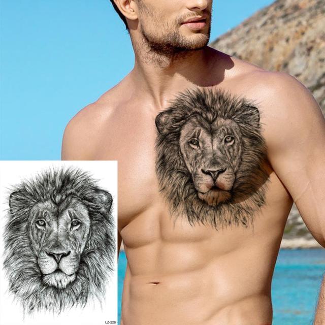 Big Black Tiger Tattoos Waterproof Leopard Tatoos Large Monster Body Arm Legs Tattoo Cool Tiger Face Temporary Tattoos For Women Men Stevvex