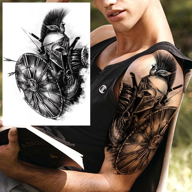 Big Black Tiger Tattoos Waterproof Leopard Tatoos Large Monster Body Arm Legs Tattoo Cool Tiger Face Temporary Tattoos For Women Men Stevvex