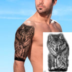 Big Black Tiger Tattoos Waterproof Leopard Tatoos Large Monster Body Arm Legs Tattoo Cool Tiger Face Temporary Tattoos For Women Men Stevvex