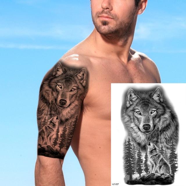 Big Black Tiger Tattoos Waterproof Leopard Tatoos Large Monster Body Arm Legs Tattoo Cool Tiger Face Temporary Tattoos For Women Men Stevvex