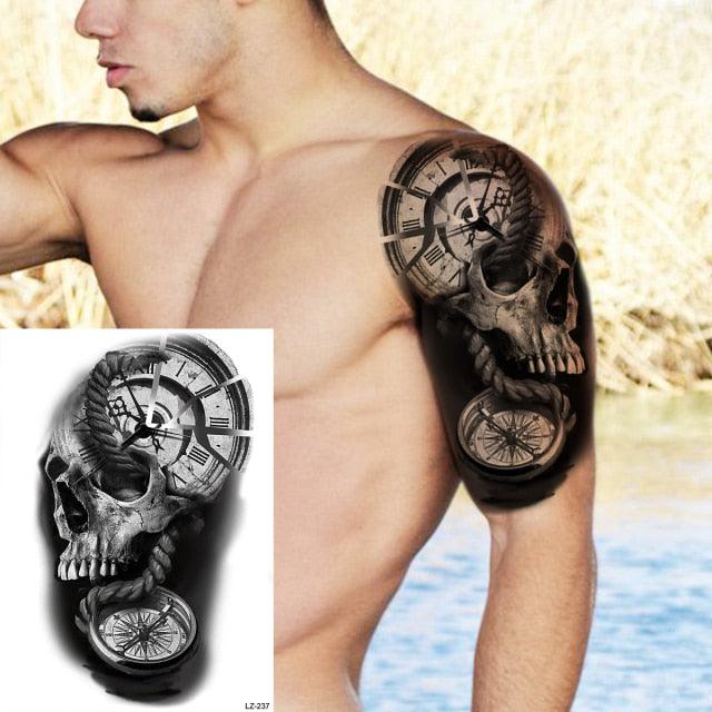 Big Black Tiger Tattoos Waterproof Leopard Tatoos Large Monster Body Arm Legs Tattoo Cool Tiger Face Temporary Tattoos For Women Men Stevvex