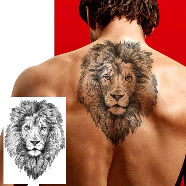 Big Black Tiger Tattoos Waterproof Leopard Tatoos Large Monster Body Arm Legs Tattoo Cool Tiger Face Temporary Tattoos For Women Men Stevvex