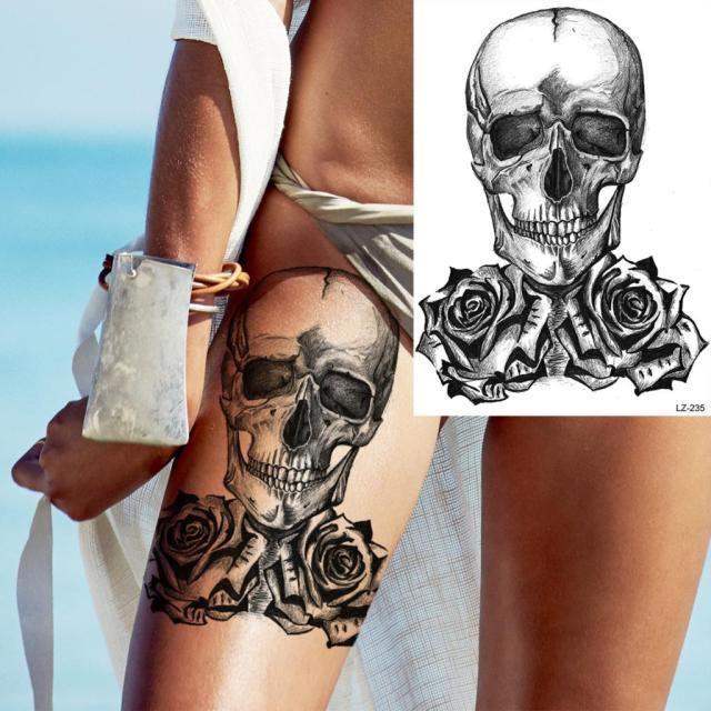 Big Black Tiger Tattoos Waterproof Leopard Tatoos Large Monster Body Arm Legs Tattoo Cool Tiger Face Temporary Tattoos For Women Men Stevvex