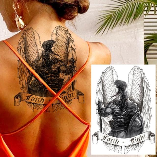 Big Black Tiger Tattoos Waterproof Leopard Tatoos Large Monster Body Arm Legs Tattoo Cool Tiger Face Temporary Tattoos For Women Men Stevvex
