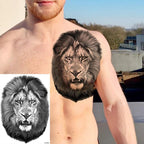 Big Black Tiger Tattoos Waterproof Leopard Tatoos Large Monster Body Arm Legs Tattoo Cool Tiger Face Temporary Tattoos For Women Men Stevvex