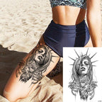 Big Black Tiger Tattoos Waterproof Leopard Tatoos Large Monster Body Arm Legs Tattoo Cool Tiger Face Temporary Tattoos For Women Men Stevvex
