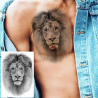 Big Black Tiger Tattoos Waterproof Leopard Tatoos Large Monster Body Arm Legs Tattoo Cool Tiger Face Temporary Tattoos For Women Men Stevvex