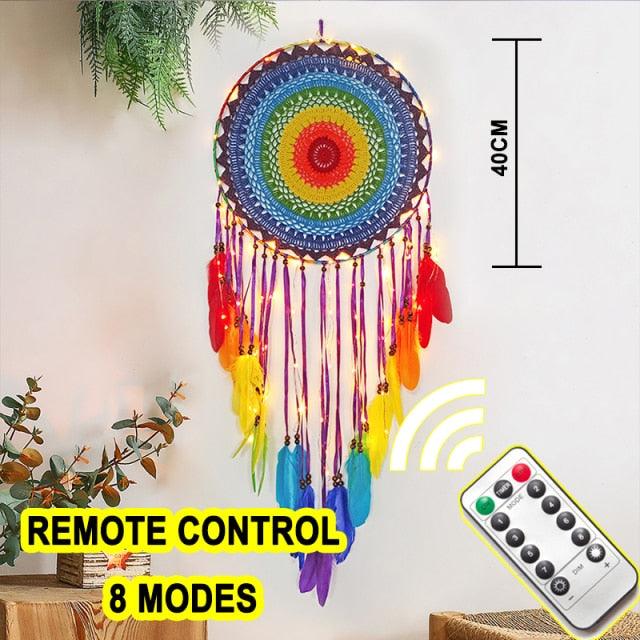 Big Dream Catcher Hanging/Light Decoration Dream Catcher Moon Dream Catcher Room Home Decor Dream Catcher Gifts For Mom Friends Women Girls Wall Decor Bedroom Decoration Stevvex