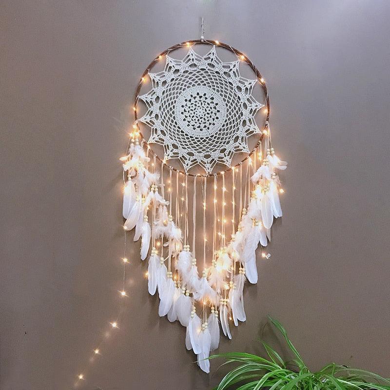 Big Dream Catcher Hanging/Light Decoration Dream Catcher Moon Dream Catcher Room Home Decor Dream Catcher Gifts For Mom Friends Women Girls Wall Decor Bedroom Decoration Stevvex