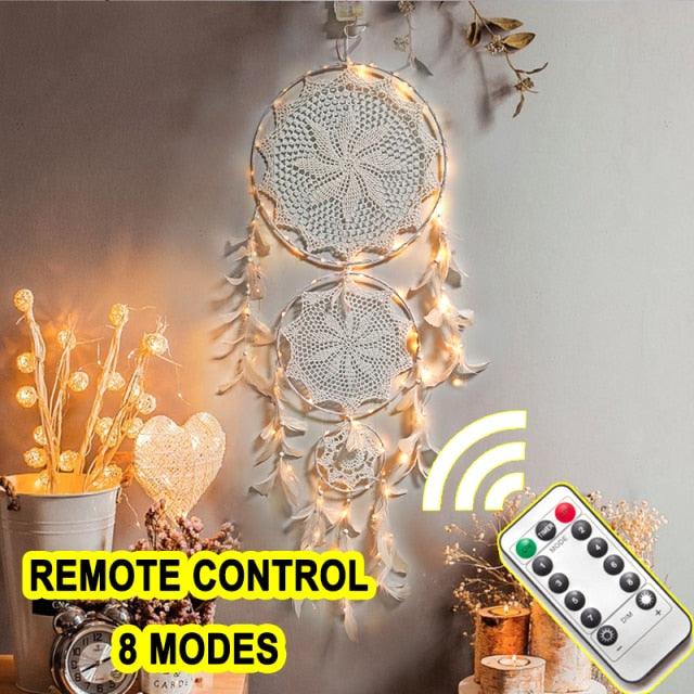 Big Dream Catcher Hanging/Light Decoration Dream Catcher Moon Dream Catcher Room Home Decor Dream Catcher Gifts For Mom Friends Women Girls Wall Decor Bedroom Decoration Stevvex