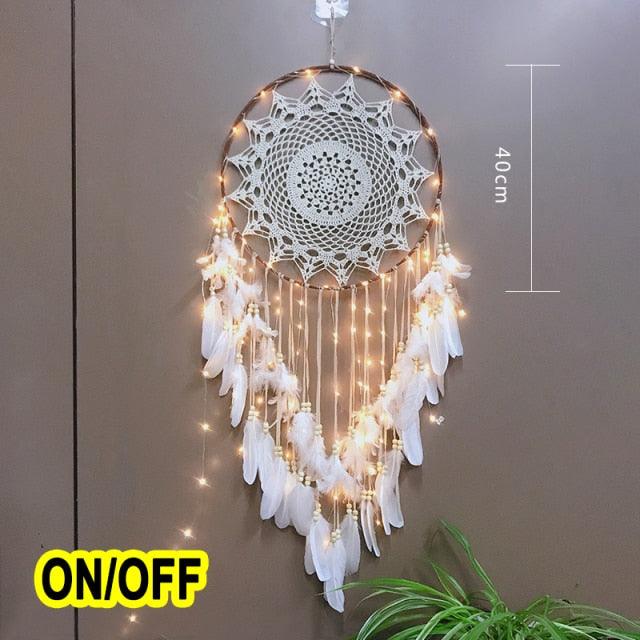 Big Dream Catcher Hanging/Light Decoration Dream Catcher Moon Dream Catcher Room Home Decor Dream Catcher Gifts For Mom Friends Women Girls Wall Decor Bedroom Decoration Stevvex