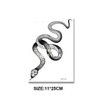 Big Size Black Snake Temporary Tattoo Stickers Body Waist Waterproof Realistic Dark Tattoo For Womens