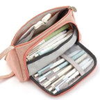 Big Storage Large Capacity Pencil Case Kids Pencil Bag For Students Vintage Grid Print Fabric Stationary Bag School Supply Stevvex