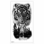 Big Tiger Lion Waterproof Temporary Sticker Tattoo Arm Legs Fake Tattoo Stickers For Adults Realistic Luxury Design For Mens Womens