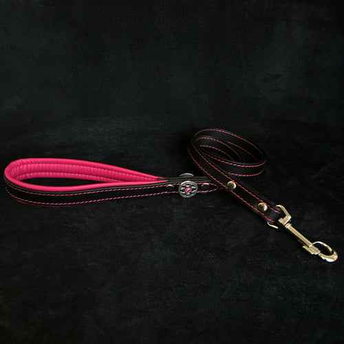 ''Bijou'' leather lead pink - SJB-DIAMOND ELITES