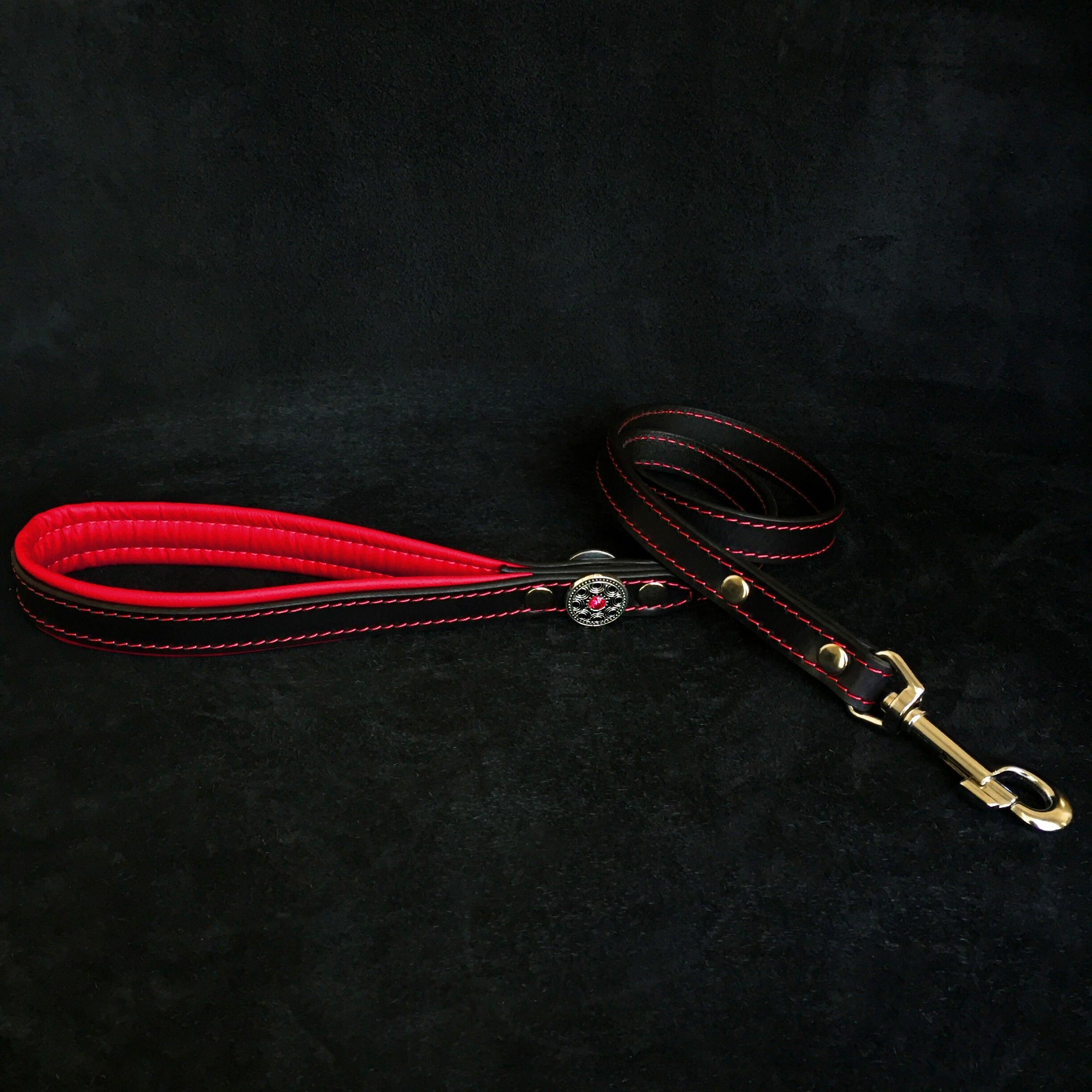 ''Bijou'' harness Black & Red for big dogs - SJB-DIAMOND ELITES