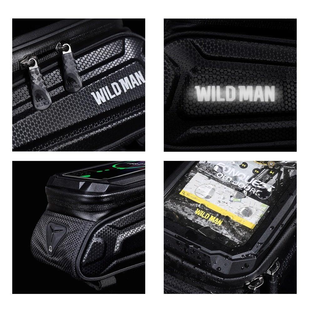 Bike Bag 1.8L Frame Front Tube Cycling Bag Bicycle Waterproof Phone Case Holder Touchscreen Bag Accessories Universal Bicycle Handlebar Bag Top Tube Bike Bag Bicycle Bag Top Tube Bag Bike Phone Case Holder Compatible With Smartphones Stevvex