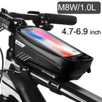 Bike Bag 1.8L Frame Front Tube Cycling Bag Bicycle Waterproof Phone Case Holder Touchscreen Bag Accessories Universal Bicycle Handlebar Bag Top Tube Bike Bag Bicycle Bag Top Tube Bag Bike Phone Case Holder Compatible With Smartphones Stevvex