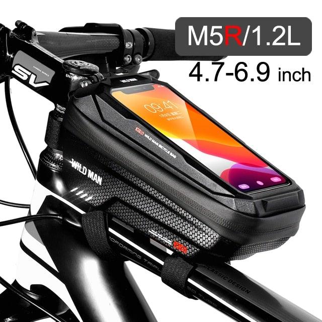 Bike Bag 1.8L Frame Front Tube Cycling Bag Bicycle Waterproof Phone Case Holder Touchscreen Bag Accessories Universal Bicycle Handlebar Bag Top Tube Bike Bag Bicycle Bag Top Tube Bag Bike Phone Case Holder Compatible With Smartphones Stevvex